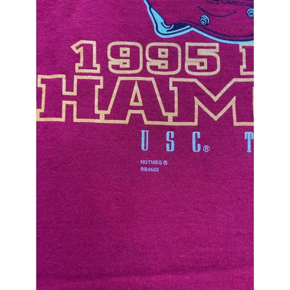 RARE Vintage 1995 USC Rose Bowl PAC-10 Champions Single Stitch Collar TShirt USA - Picture 5 of 10